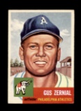 1953 Topps Baseball Card #42 Gus Zernial Philadelphia Athletics.