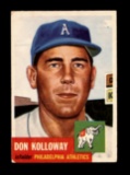 1953 Topps Baseball Card #97 Don Kolloway Philadelphia Athletics.
