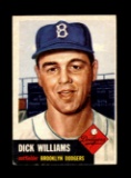 1953 Topps Baseball Card #125 Dick Williams Brooklyn Dodgers.