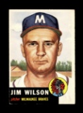 1953 Topps Baseball Card #208 Jim Wilson Milwaukee Braves.