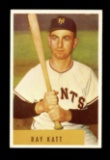 1954 Bowman Baseball Card #121 Ray Katt New York Giants.