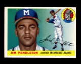 1955 Topps Baseball Card #15 Jim Pendleton Milwaukee Braves.
