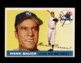1955 Topps Baseball Card #166 Hank Bauer New York Yankees.