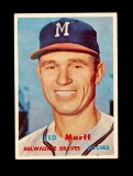 1957 Topps Baseball Card #321 Red Murff Milwaukee Braves.
