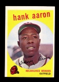 1959 Topps Baseball Card #380 Hall of Famer Hank Aaron Milwaukee Braves.