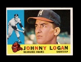 1960 Topps Baseball Card #205 Johnny Logan Milwaukee Braves.