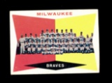 1960 Topps Baseball Card #381 Milwaukee Braves Team Card.