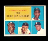 1961 Topps Baseball Card #43 Home Run Leaders: Bank-Aaron-Mathews-Boyer.