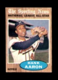 1962 Topps Baseball Card #394 Hall of Famer Hank Aaron Milwaukee Braves Nat
