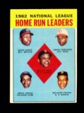 1963 Topps Baseball Card #3 National League Home Run Leaders Mays-Aaron-Rob