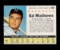 1961 Post Cereal Hand Cut Baseball Card #106 Hall of Famer Ed Mathews Milwa