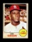1968 Topps Baseball Card #100 Hall of Famer Bob Gibson St Louis Cardinals.