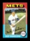 1975 Topps Baseball Card #395 Bud Harrelson New York Mets Blank Back Error.