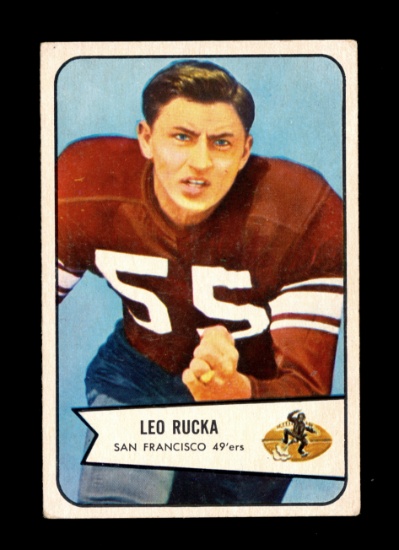 1954 Bowman Football Card #18 Leo Rucka San Francisco 49ers.