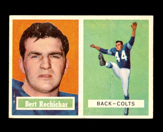 1957 Topps Football Card #41 Bert Rechichar Baltimore Colts.