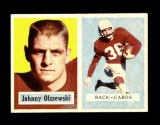 1957 Topps Football Card #62 Johnny Olszewski Chicago Cardinals.