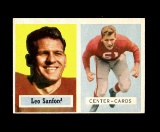 1957 Topps Football Card #74 Leo Sanford Chicago Cardinals.