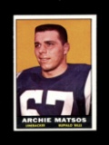 1961 Topps ROOKIE Football Card #158 Rookie Archie Matsos Buffalo Bills.