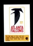 1966 Philadelphia Football Card #13 Atlanta Falcons Team Player Selections