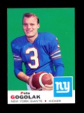1969 Topps Football Card #62 Pete Gogolak New York Giants.
