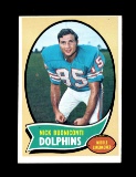 1970 Topps Football Card #244 Hall of Famer Nick Buoniconti Miami Dolphins.