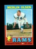 1971 Topps Football Card #125 Hall of Famer Merlin Olsen Los Angeles Rams.