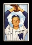 1952 Bowman Baseball Card #123 Sid Hudson Washington Senators.