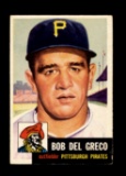 1953 Topps Baseball Card #48 Robert George Del Greco Pittsburgh Pirates.