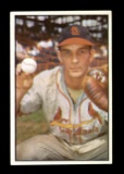1953 Bowman Color Baseball Card #53 Del Rice St Louis Cardinals.