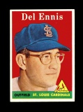1958 Topps Baseball Card #60 Del Ennis St Louis Cardinals.