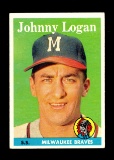 1958 Topps Baseball Card #110 Johhny Logan Milwaukee Braves.