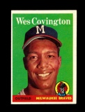 1958 Topps Baseball Card #140 Wes Covinton Milwaukee Braves.