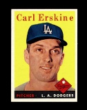 1958 Topps Baseball Card #258 Carl Erskine Los Angeles Dodgers.