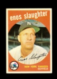 1959 Topps Baseball Card #155 Enos Slaughter New York Yankees.