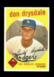 1959 Topps Baseball Card #387 Hall of Famer Don Drysdale Los Angeles Dodger