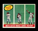 1959 Topps Baseball Card #464 Mays' Catch Makes Series History Card.