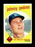 1959 Topps Baseball Card #495 Johnny Podres Los Angeles Dodgers.