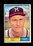 1961 Topps Baseball Card #320 Lou Burdette Milwaukee Braves.