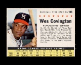 1961 Post Cereal Hand Cut Baseball Card #108 Wes Covinton Milwaukee Braves.