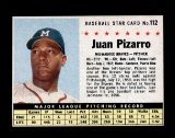 1961 Post Cereal Hand Cut Baseball Card #112 Juan Pizarro Milwaukee Braves.