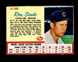 1962 Post Cereal Hand Cut Baseball Card #184 Hall of Famer Ron Santo Chicag