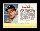 1963 Post Cereal Hand Cut Baseball Card #149 Frank Bolling Milwaukee Braves