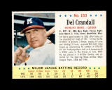 1963 Post Cereal Hand Cut Baseball Card #153 Del Crandall Milwaukee Braves.