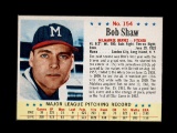 1963 Post Cereal Hand Cut Baseball Card #154 Bob Shaw Milwaukee Braves.