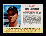 1963 Post Cereal Hand Cut Baseball Card #157 Tony Cloninger Milwaukee Brave