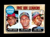 1968 Topps Baseball Card #3 1967 RBI Leaders; Cepeda-Clemente-Aaron.