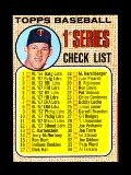 1968 Topps Baseball Card #67 Topps Baseball 1st Series Checklist 1-109. Unc