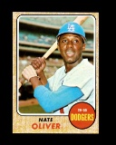 1968 Topps Baseball Card #124 Nate Oliver Los Angeles Dodgers.