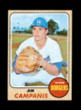 1968 Topps Baseball Card #281 Jim Campanis Los Angeles Dodgers.