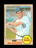 1968 Topps Baseball Card #285 Dick McAuliffe Detroit Tigers.
